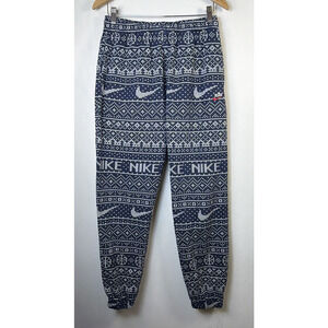 Nike Sportswear Club Fleece Holiday Pants Joggers Mens medium Navy White